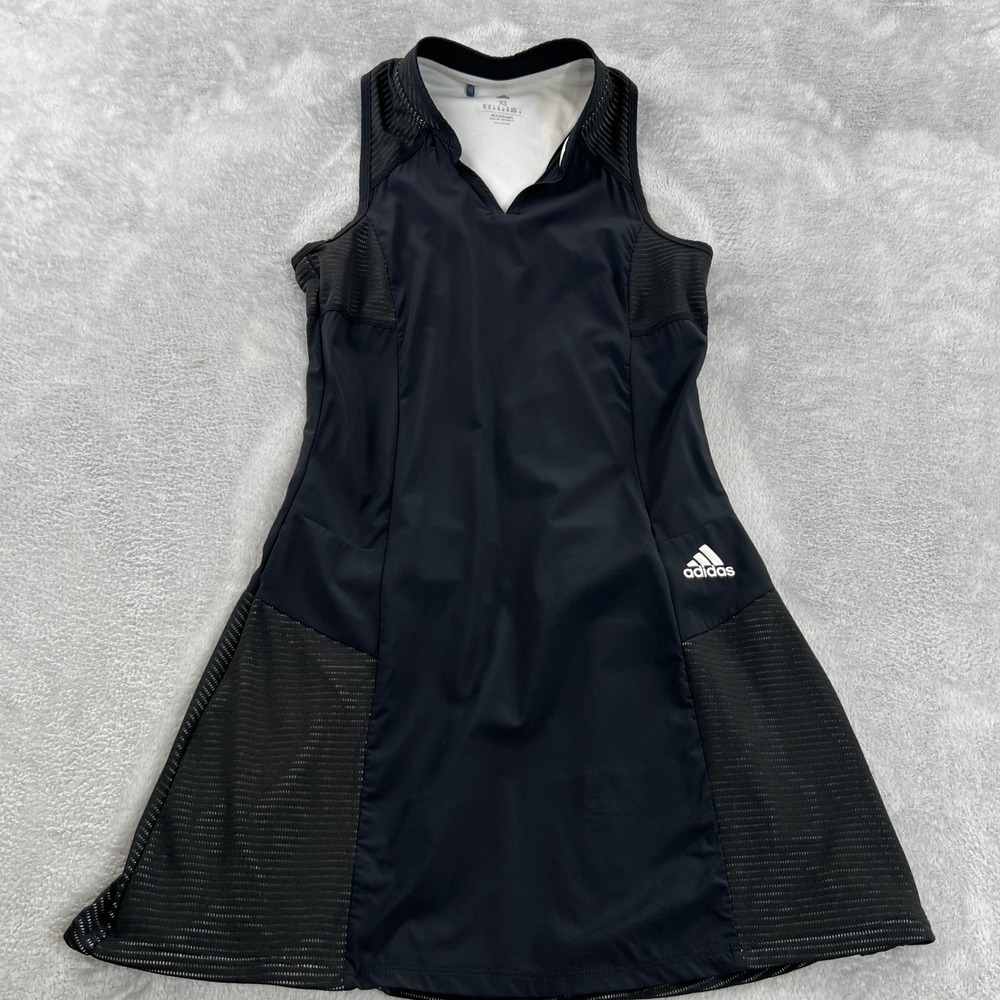 Adidas Tennis Dress XS Black HEAT.RDY Y-Dress Mesh Racerback Women Pickel Ball